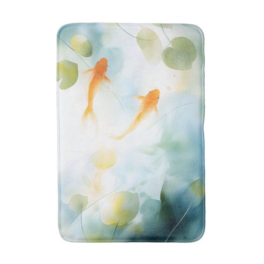 Abstracte Waterverf Koi Fish Serenity Badmat (Voorkant Verticaal)
