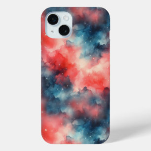 Abstracte Waterverf kosmische scene iPhone 15 Mini Hoesje