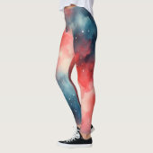 Abstracte Waterverf kosmische scene Leggings (Links)