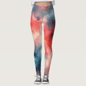 Abstracte Waterverf kosmische scene Leggings (Voorkant)