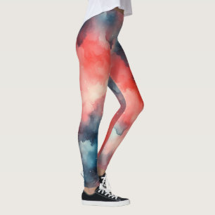 Abstracte Waterverf kosmische scene Leggings