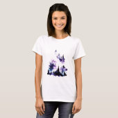 Abstracte Waterverf Kosmische Stad T-shirt (Voorkant volledig)