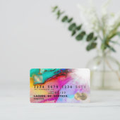 Abstracte waterverf kunst Credit Kaart Style Gold Visitekaartje (Staand voorkant)