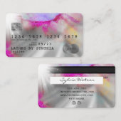 Abstracte waterverf kunst Credit Kaart Style silve Visitekaartje (Voorkant / Achterkant)