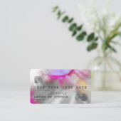 Abstracte waterverf kunst Credit Kaart Style silve Visitekaartje (Staand voorkant)