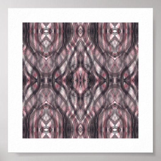 Abstracte waterverf kunst in rood en zwart poster (Voorkant)