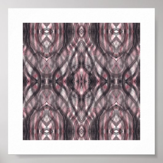 Abstracte waterverf kunst in rood poster (Voorkant)