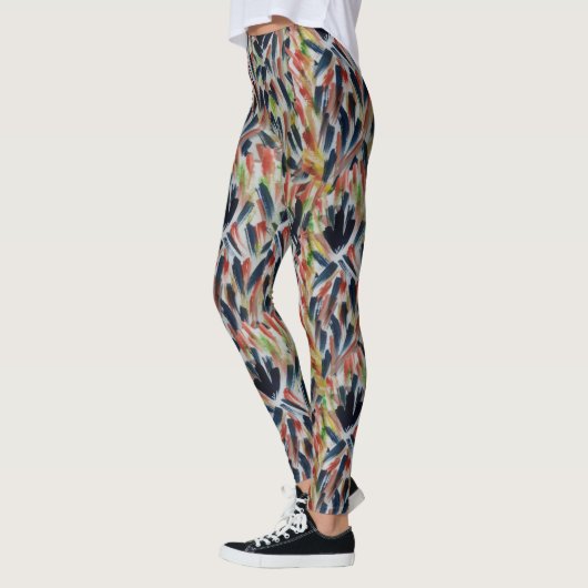 Abstracte Waterverf Kunst Leggings (Links)