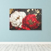 Abstracte Waterverf kunst met dieren, bloemen Canvas Afdruk (Insitu (Houten vloer))