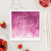 Abstracte waterverf kunst roze rode bruiloft serve servetten (Insitu)