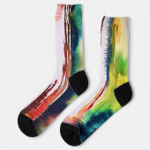 Abstracte Waterverf Kunst Sokken (Links)
