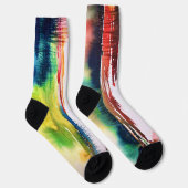 Abstracte Waterverf Kunst Sokken (Rechts)