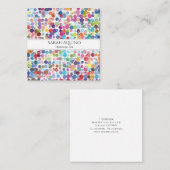 Abstracte Waterverf kunstenares verf spatten Vierkante Visitekaartje (Voorkant / Achterkant)