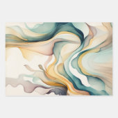 Abstracte waterverf kunstgolven. Moderne stroombew Inpakpapier Vel (Voorkant 2)