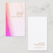 Abstracte Waterverf kunstroze magenta Visitekaartje (Voorkant / Achterkant)