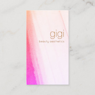 Abstracte Waterverf kunstroze magenta Visitekaartje