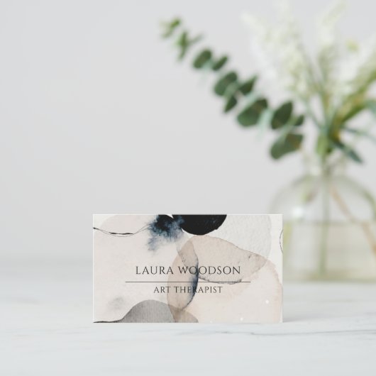 Abstracte Waterverf kunsttherapeut Visitekaartje (Staand voorkant)