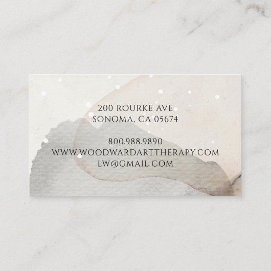 Abstracte Waterverf kunsttherapeut Visitekaartje (Achterkant)