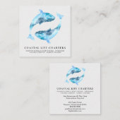 *~* Abstracte Waterverf Kustdolfijnen afspelen Vierkante Visitekaartje (Voorkant / Achterkant)