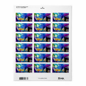 Abstracte waterverf label (Full Sheet)