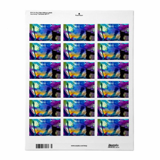 Abstracte waterverf label (Full Sheet)