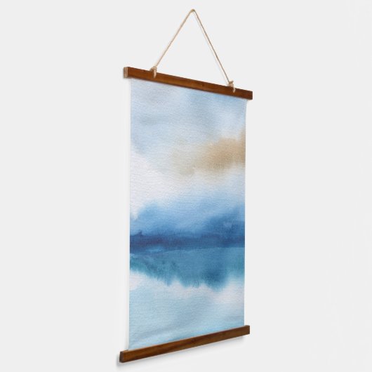 Abstracte Waterverf Lake Design Hangend Wandkleed (Gebogen)