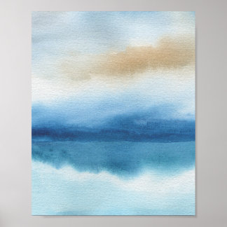 Abstracte Waterverf Lake Design Poster