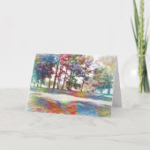 Abstracte Waterverf landschap Happy Birthday Kaart (Voorkant)