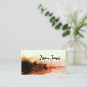 abstracte waterverf - landschapskunst sepia - tone visitekaartje (Staand voorkant)