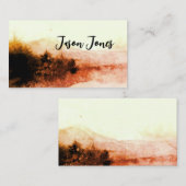 abstracte waterverf - landschapskunst sepia - tone visitekaartje (Voorkant / Achterkant)