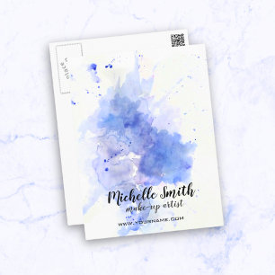 Abstracte waterverf lichtblauwe spatborstelstreek briefkaart