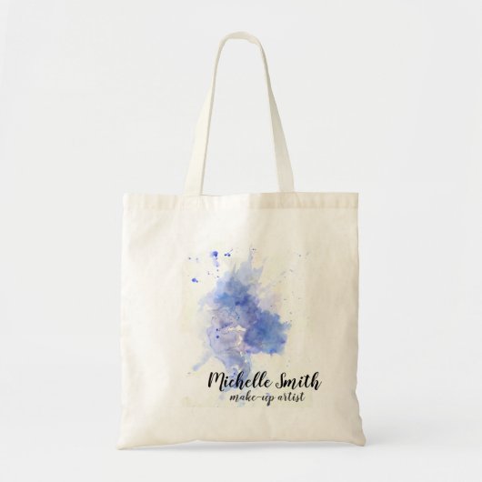 Abstracte waterverf lichtblauwe spatborstelstreek tote bag (Voorkant)