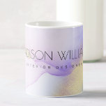 Abstracte Waterverf Lila Gold Paint Aangepaste naa Koffiemok<br><div class="desc">Pas deze glamoureuze stijl abstracte lila waterverf eenvoudig aan met uw eigen details.</div>