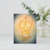 Abstracte Waterverf Lion Briefkaart (Staand voorkant)