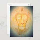 Abstracte Waterverf Lion Briefkaart (Voorkant / Achterkant)