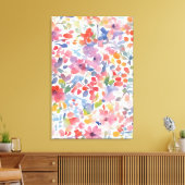 Abstracte waterverf losse bloemen canvas afdruk (Insitu (Woonkamer))