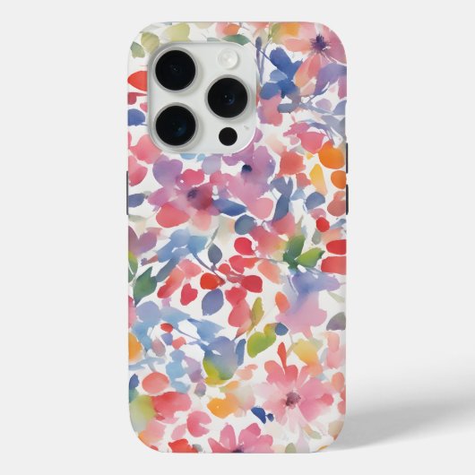 Abstracte Waterverf Losse Bloemen Case-Mate iPhone Case (Achterkant)
