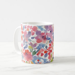 Abstracte Waterverf Losse Bloemen Koffiemok