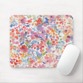 Abstracte Waterverf Losse Bloemen Muismat (Met muis)