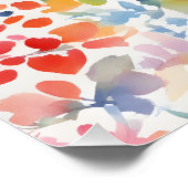 Abstracte Waterverf Losse Bloemen Perfect Poster (Hoek)