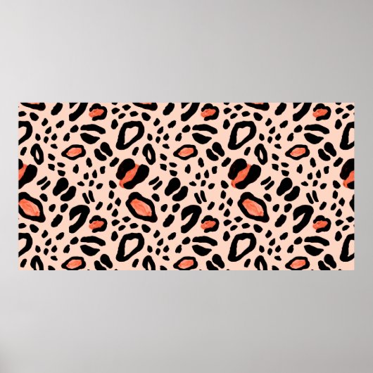 Abstracte waterverf luipaard. Dierlijke printpatro Poster (Voorkant)