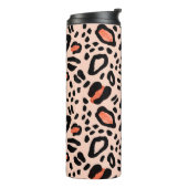 Abstracte waterverf luipaard. Dierlijke printpatro Thermosbeker (Gedraaid links)