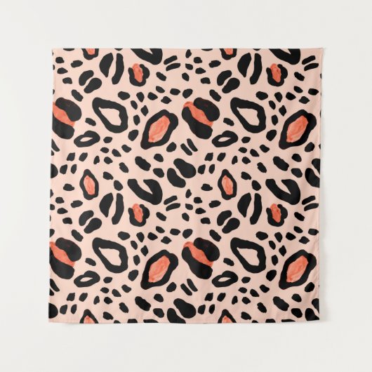 Abstracte waterverf luipaard. Dierlijke printpatro Wandkleed (Voorkant (horizontaal))