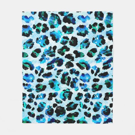 Abstracte Waterverf luipaard huidpatroon Fleece Deken (Voorkant)