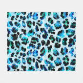 Abstracte Waterverf luipaard huidpatroon Fleece Deken (Voorkant (Horizontaal))