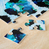 Abstracte Waterverf luipaard huidpatroon Legpuzzel (Zijkant)