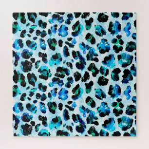 Abstracte Waterverf luipaard huidpatroon Legpuzzel