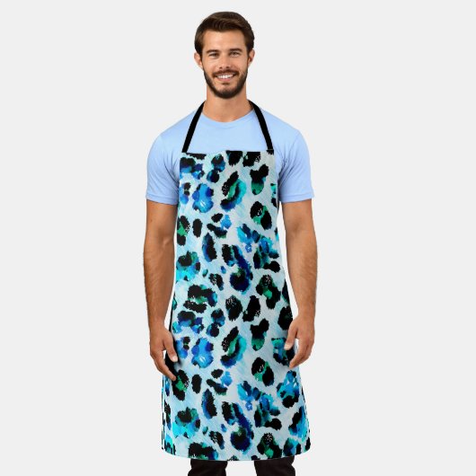 Abstracte Waterverf luipaard huidpatroon Schort (Gedragen)