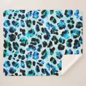 Abstracte Waterverf luipaard huidpatroon Sherpa Deken (Voorkant (horizontaal))