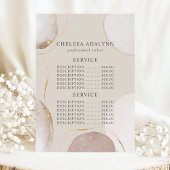 Abstracte Waterverf Luxury Gold-serviceprijs Menu